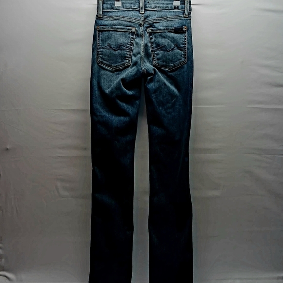 7 For All Mankind Ladies 24 Kimmie Straight Leg Designer Blue Denim Jeans, USA - Picture 4 of 12